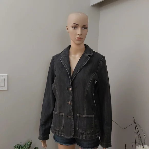 Dark Gray Jean Jacket - Picture 2 of 10